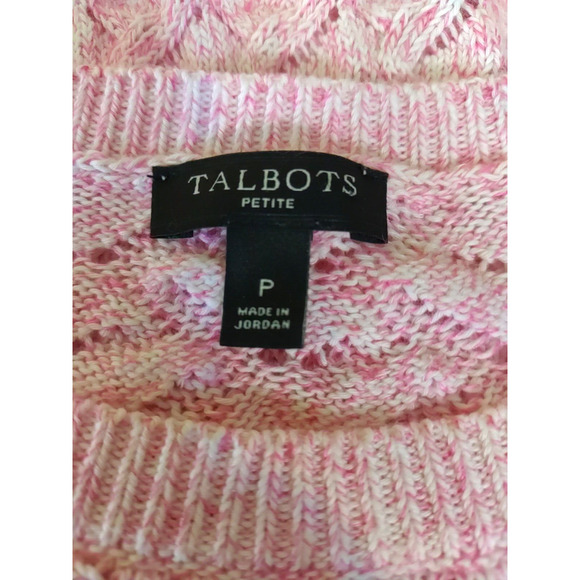 Talbot's Petite Women's Small Pink Sweater Size P Quarter Sleeve Lose Weave - Picture 5 of 8